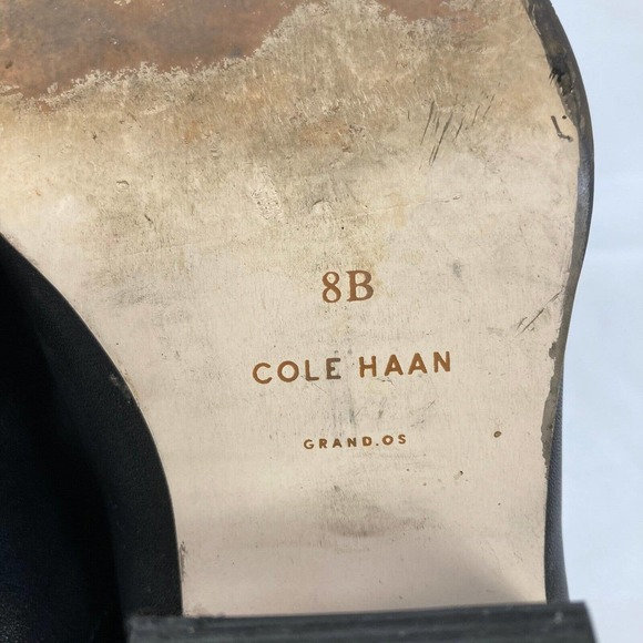 Cole Haan Grand OS Boots Womens Sz 8 Black Leather Chelsea Ankle Block Heel - Picture 6 of 8